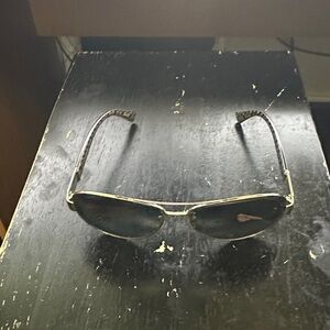 Coach Frame Only Women’s Aviator-Style Sunglasses Black Military & Gold HC 7074